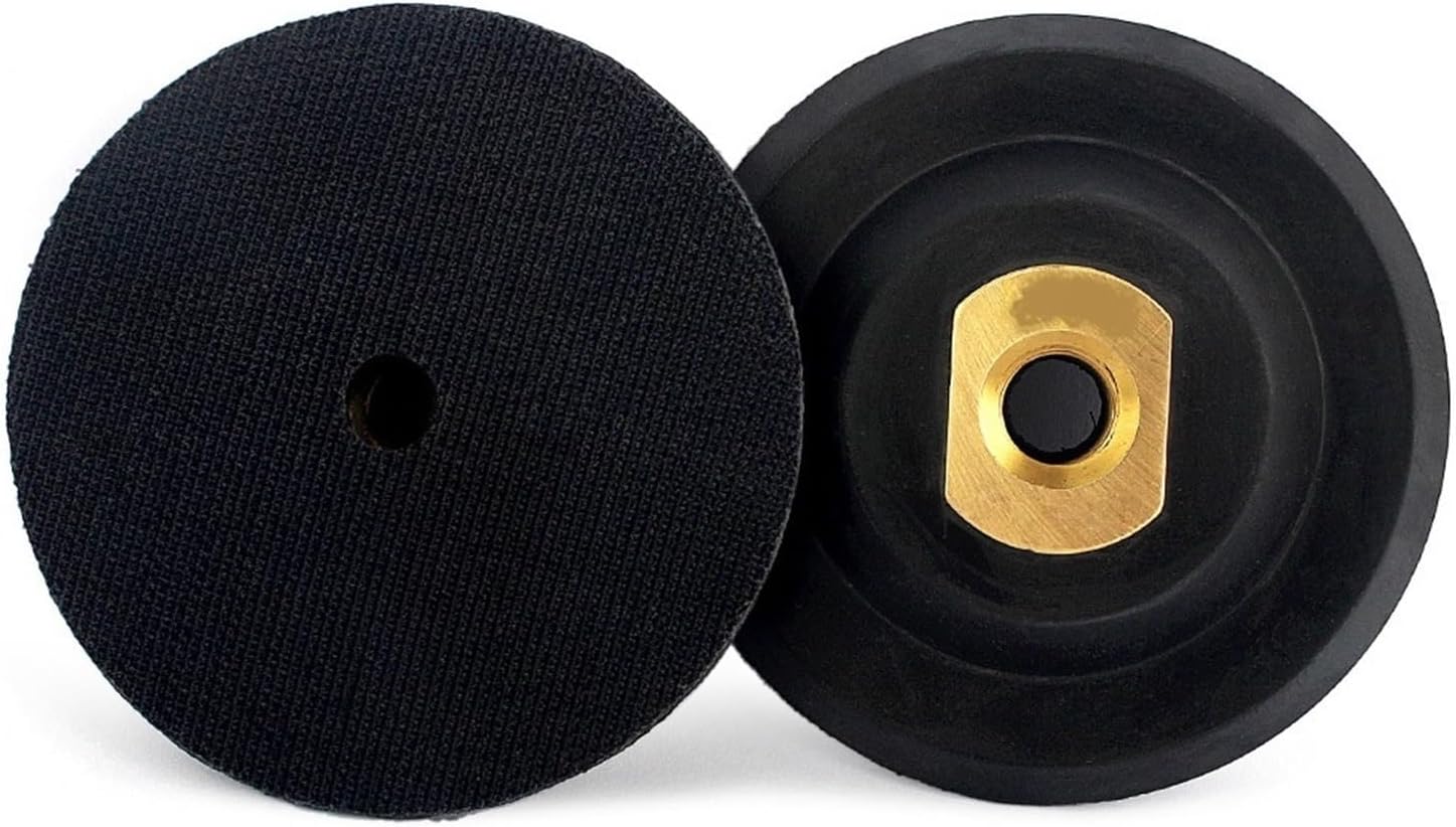 YEJIANGHUA 3/4/5/6/7 Inch Rubber Backer Diamond Pad Backing Holder Hook And Loop Rubber Backing Plate M14 5/8-11 Thread 100/125mm Natural(3-4-5 inches,5-8-11 thread)
