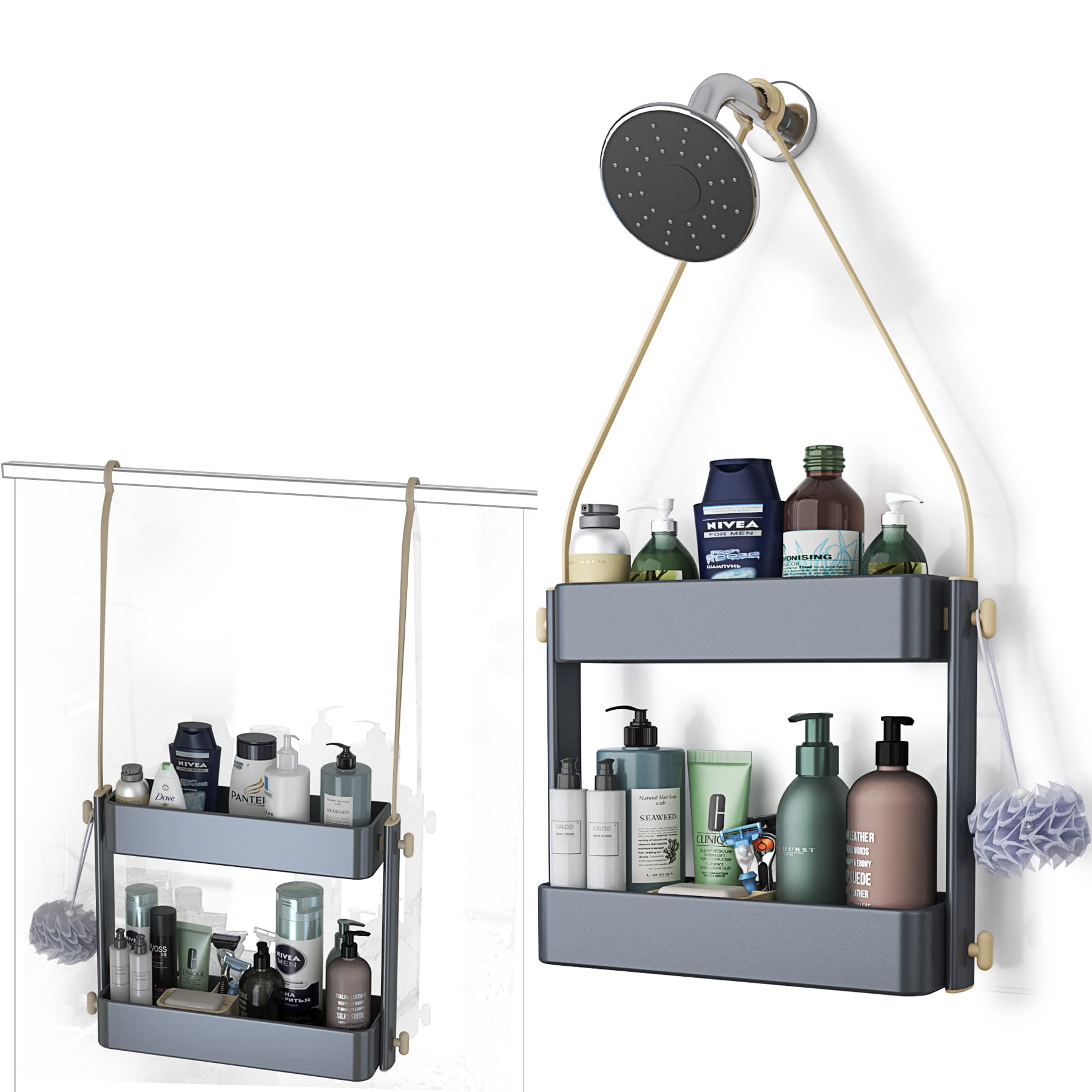Shower Caddy Hanging,Shower Door Caddy,Bathroom Organizer,Adjustable