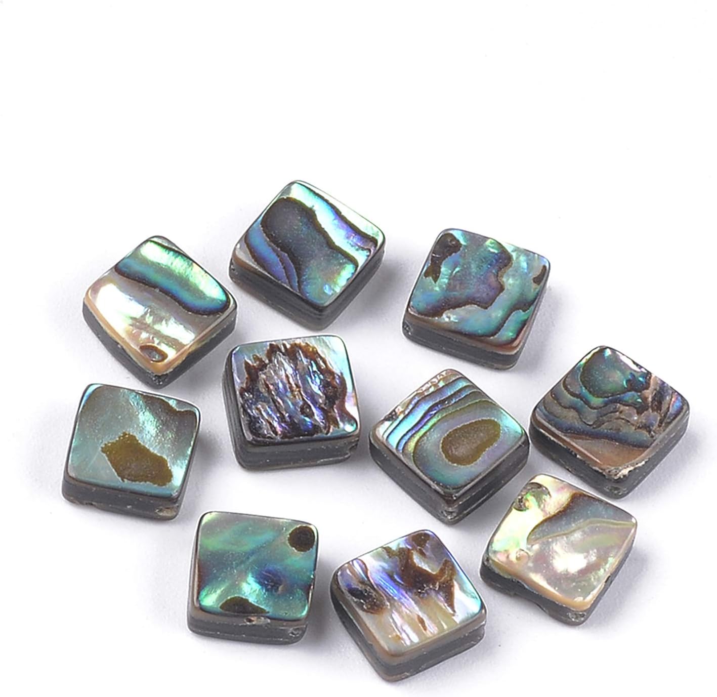 Craftdady 20Pcs Flat Round Abalone Shell Loose Beads Natural Flat Coin Paua Shell Spacer Beads 15-15.5mm for Bracelet Dangle Earring Necklace Jewelry Craft Making
