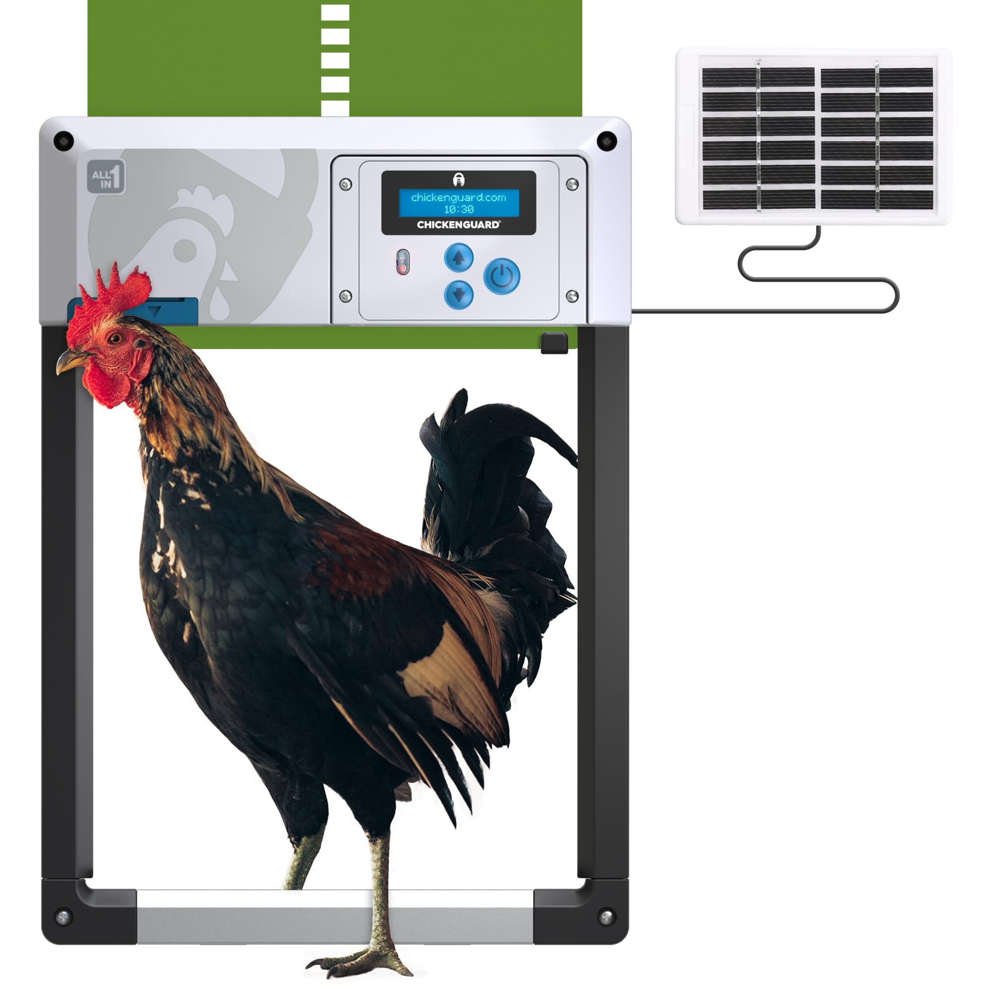 Automatic Chicken Coop Door Opener, ChickenGuard One in All 4 Colours, Timer/Light Sensing, Winter Mode, Auto-Stop & Predator Proof, 3 Power Options,