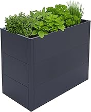 Raised Bed HWC-P64 Metal Raised Bed Vegetable / Plant Bed Flower Box Planter Garden Steel 77 x 100 x 50 cm - Anthracite
