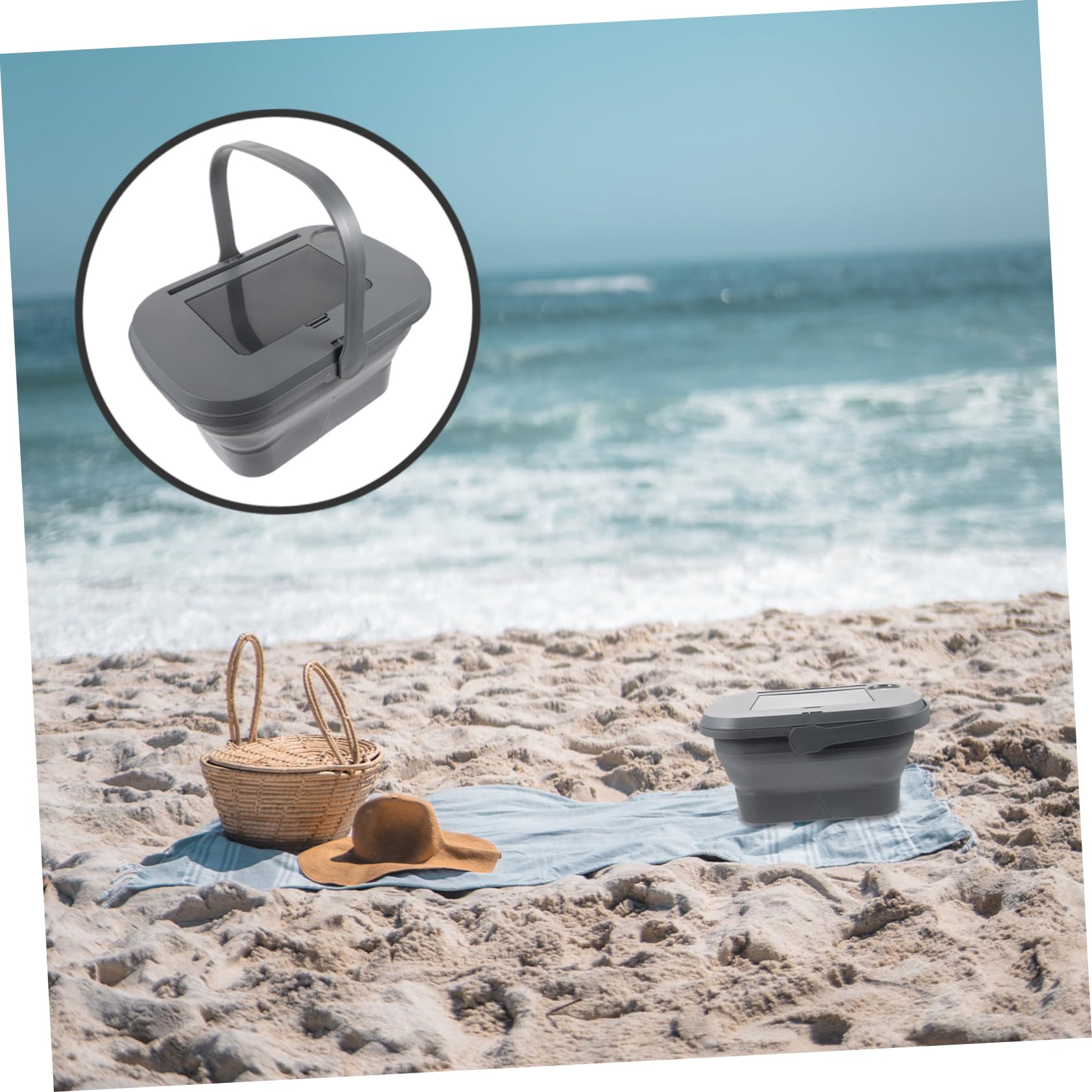Sosoport Cesta Exterior Cubo De Lavado Almacenamiento Flexible Cubo De Agua Portátil