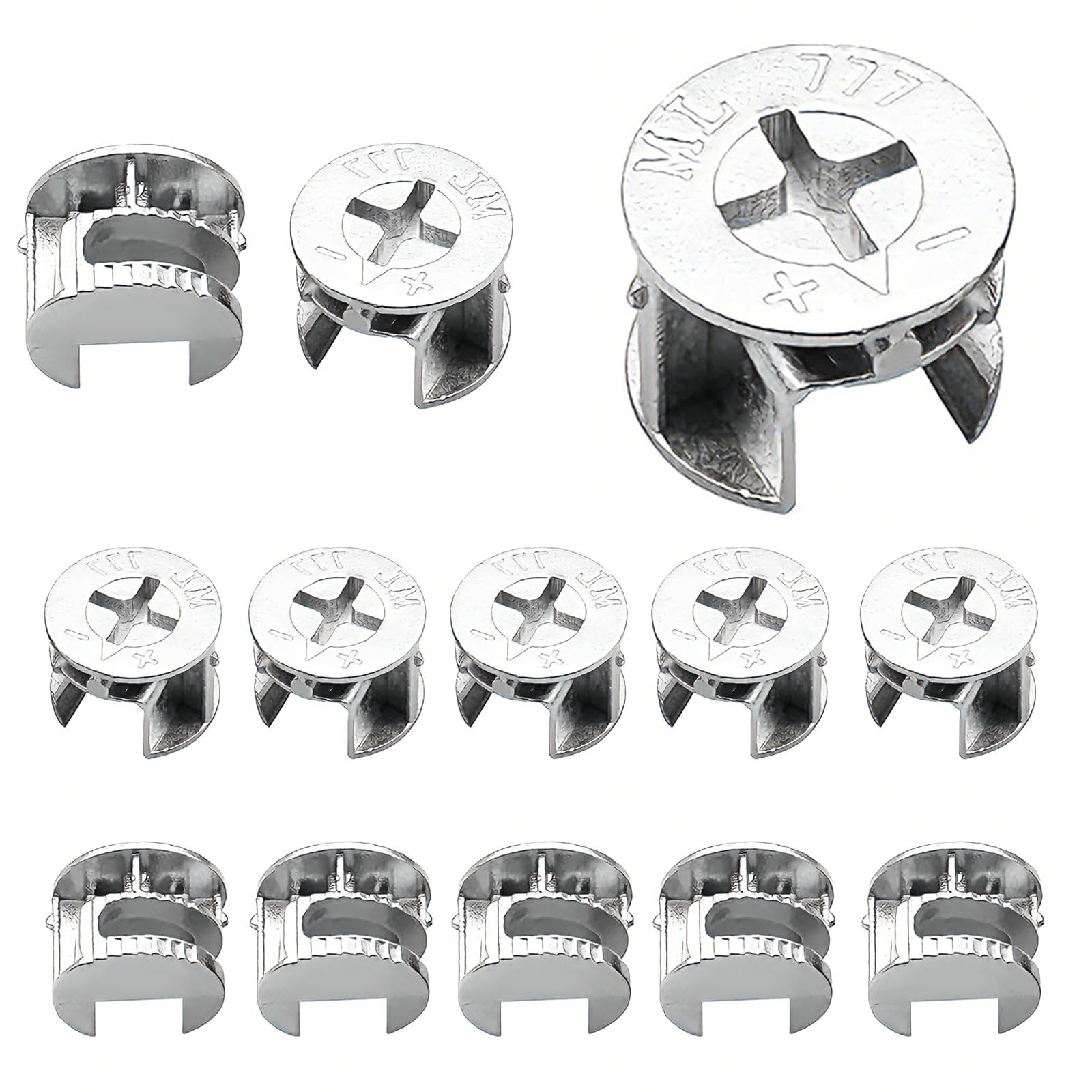 65pcs Furniture Connecter Cam Lock Nuts,15 * 10.5mm Connecter Cam Lock Fittings,Cam Lock Fittings For Furnishing Cabinets Drawer Dresser Wardrobe Furniture Silver