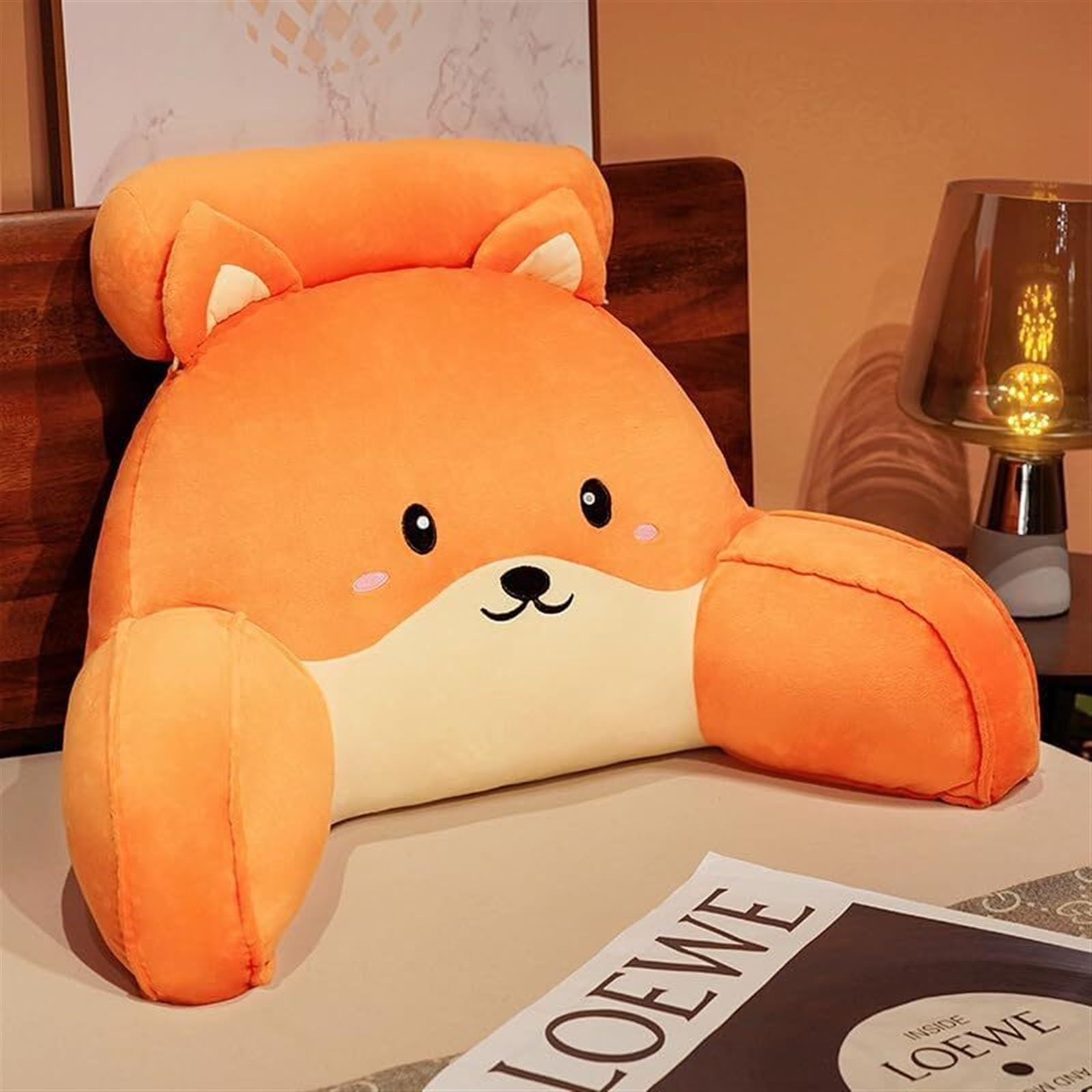 Uoxhfdh Orange Back Support Comfortable Backrest Cushion For Relax Arm And Lumbar Fluffy Bedrest(,70 * 50Cm)