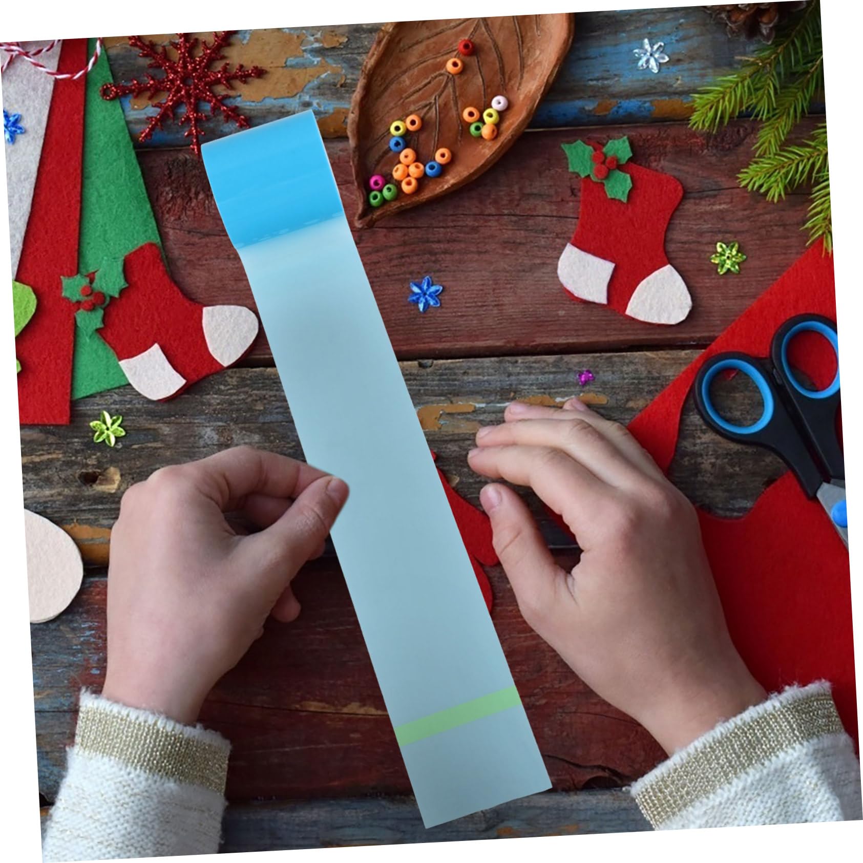 jojofuny Cinta Adhesiva Epoxi 2 Piezas Azul para Manualidades Diy, Herramienta Antifugas para Resina Uv, Accesorios Artesanía Joyería Uso Escolar y Creativo