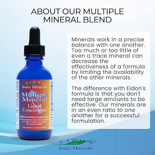 Miniatura 4 de Eidon Ionic Minerals Multiple Minerals Supplement - Gotas minerales de trazas iónicas para agua, vitaminas líquidas naturales para apoyar la salud