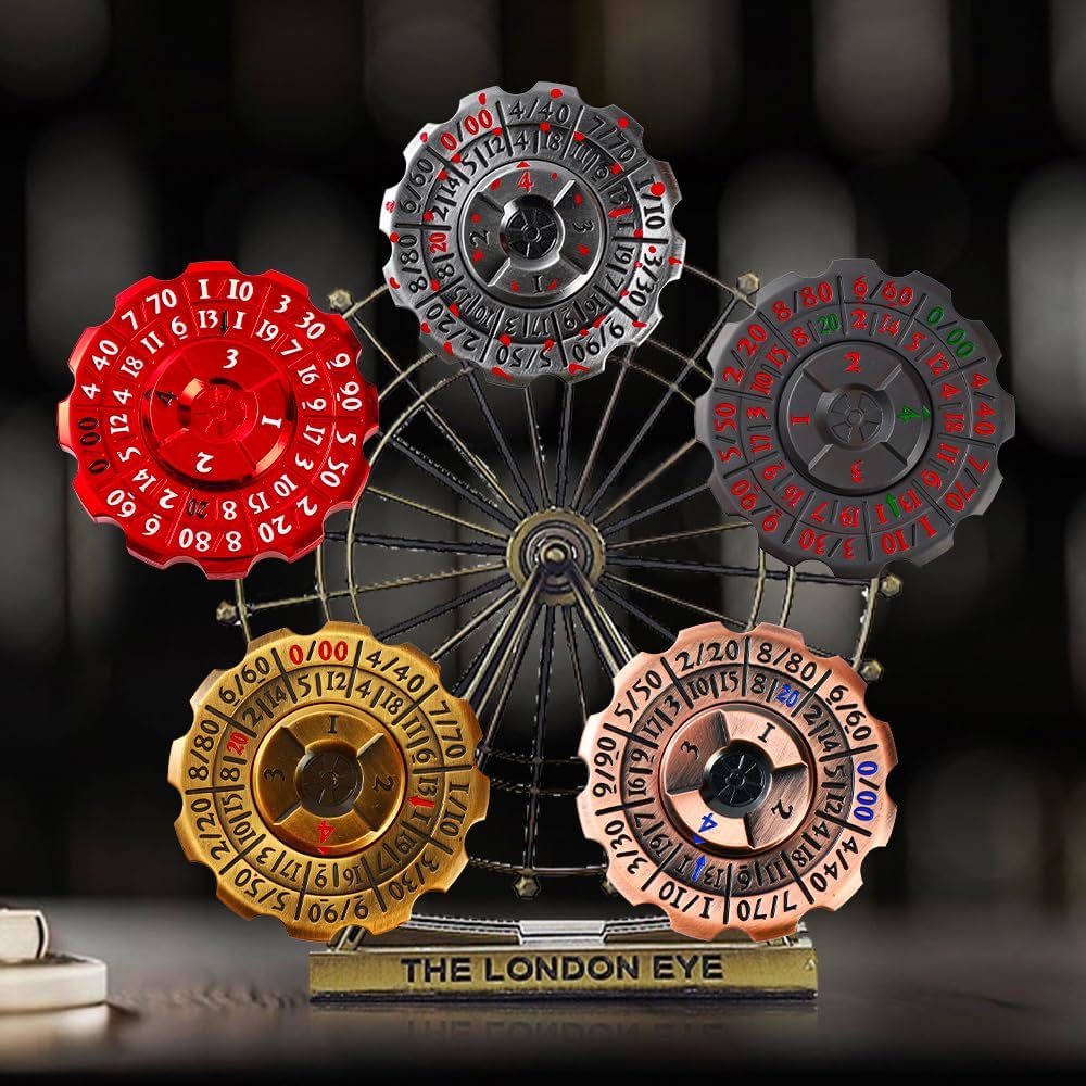 2-in-1 DND Dice & Fidget Dice （1 Pack）, Unique Roulette D&D Dice, Cool Spinner D&D Metal Dice Set, D6, D8, D10, D12,D20,D% 7-in-1 Dungeons and Dragons Set，MTG RPG Role Playing Gaming