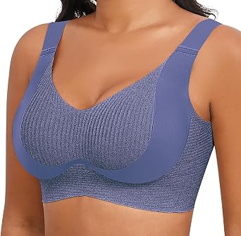 Xcutting Womens Seamless Wireless Supportive Bras Push Up Comfort Soft No Underwire Full Coverage T-Shirt Bra Plus Size
