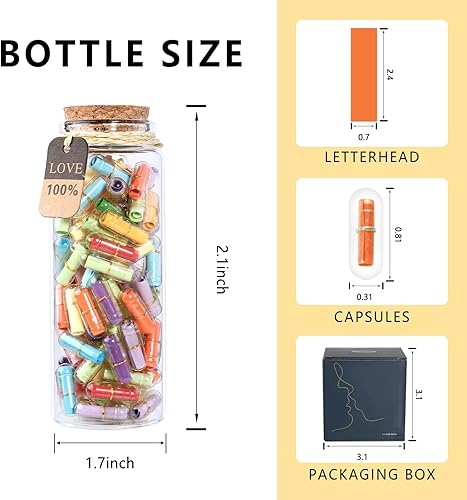 Miniatura 17 de Tintnut Regalo de San Valentín para novio/novia, letras de cápsula, 30 unidades, mensaje de amor, letras de amor, píldoras de mensaje, regalo medio