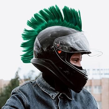 Mohawk For Helmet BESPORTBLE Helmet Mohawk Wig Adhesive Helmet Decoration Hawk Patches Costumes Wig Cosplay For Motorcycle Bicycle Ski Snowboard Helmet Helmet Hair
