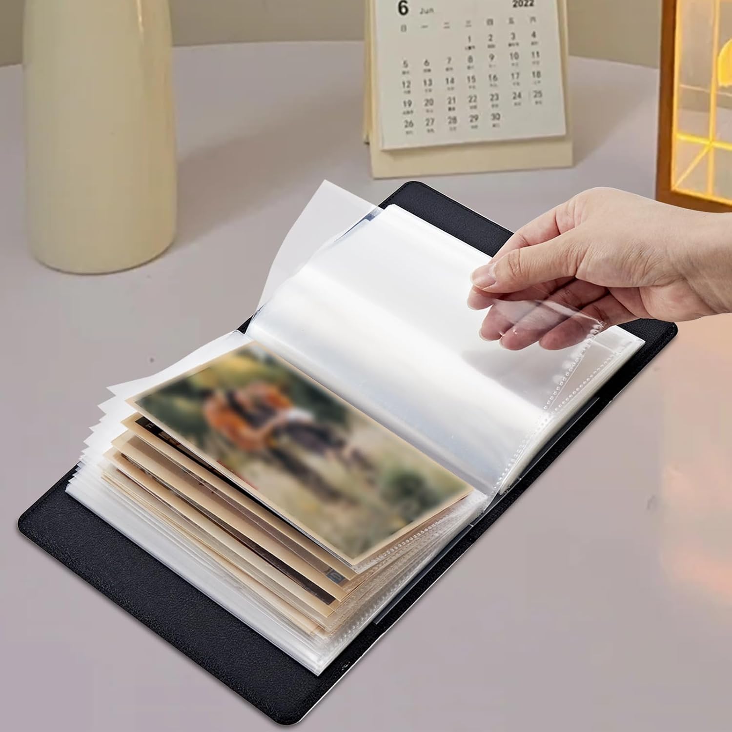 Small Photo Album 4x6 inch 120 Pockets Photos Pu Leather Cover Photo Albums With Elastic Band Design Cute Photo Album For Family Wedding Anniversary Travel - American Flag