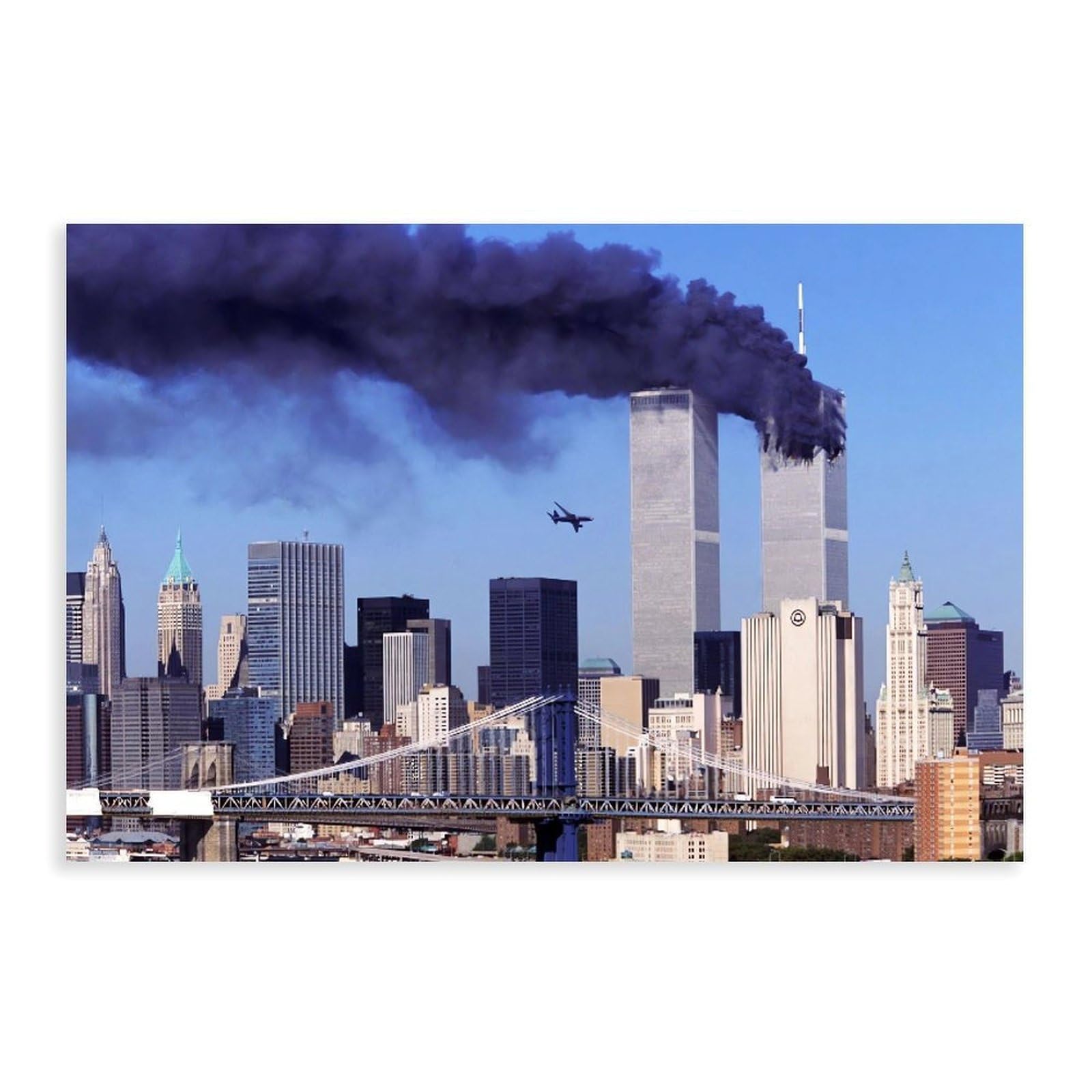 Qnvjqkdsi Unframe Twin Towers 9 11 Attack Poster Canvas Poster Bedroom Decor Landscape Office Room Decor Gift 16" L X 24" W