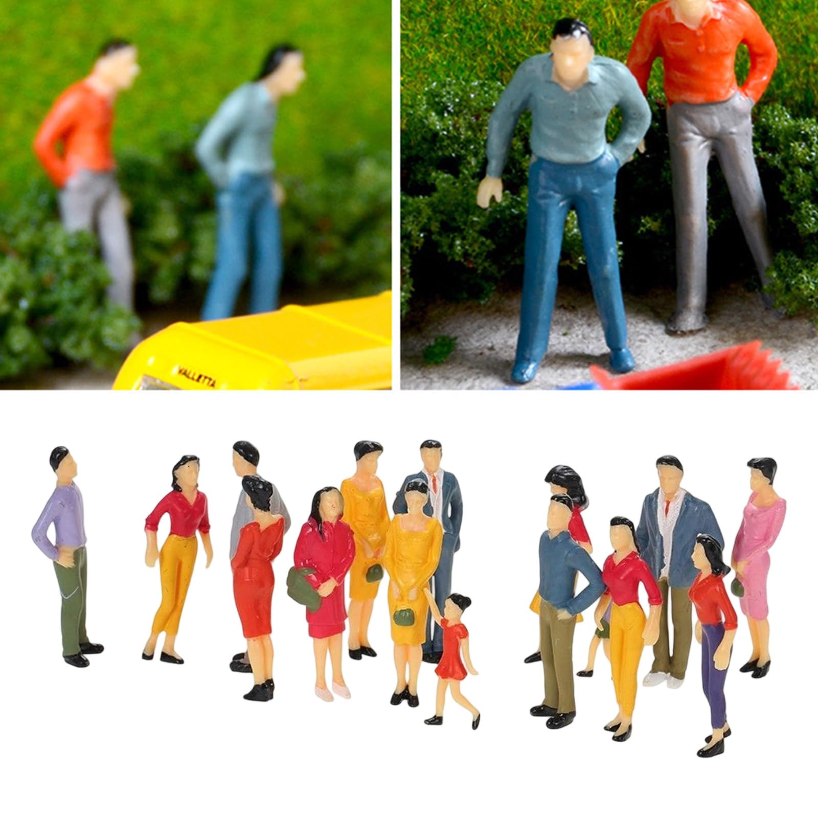 UKCOCO Lot 10 Figurines Miniature échelle 1/25 – Coloris Aléatoires, Pour Décor De Train Ou Architecture