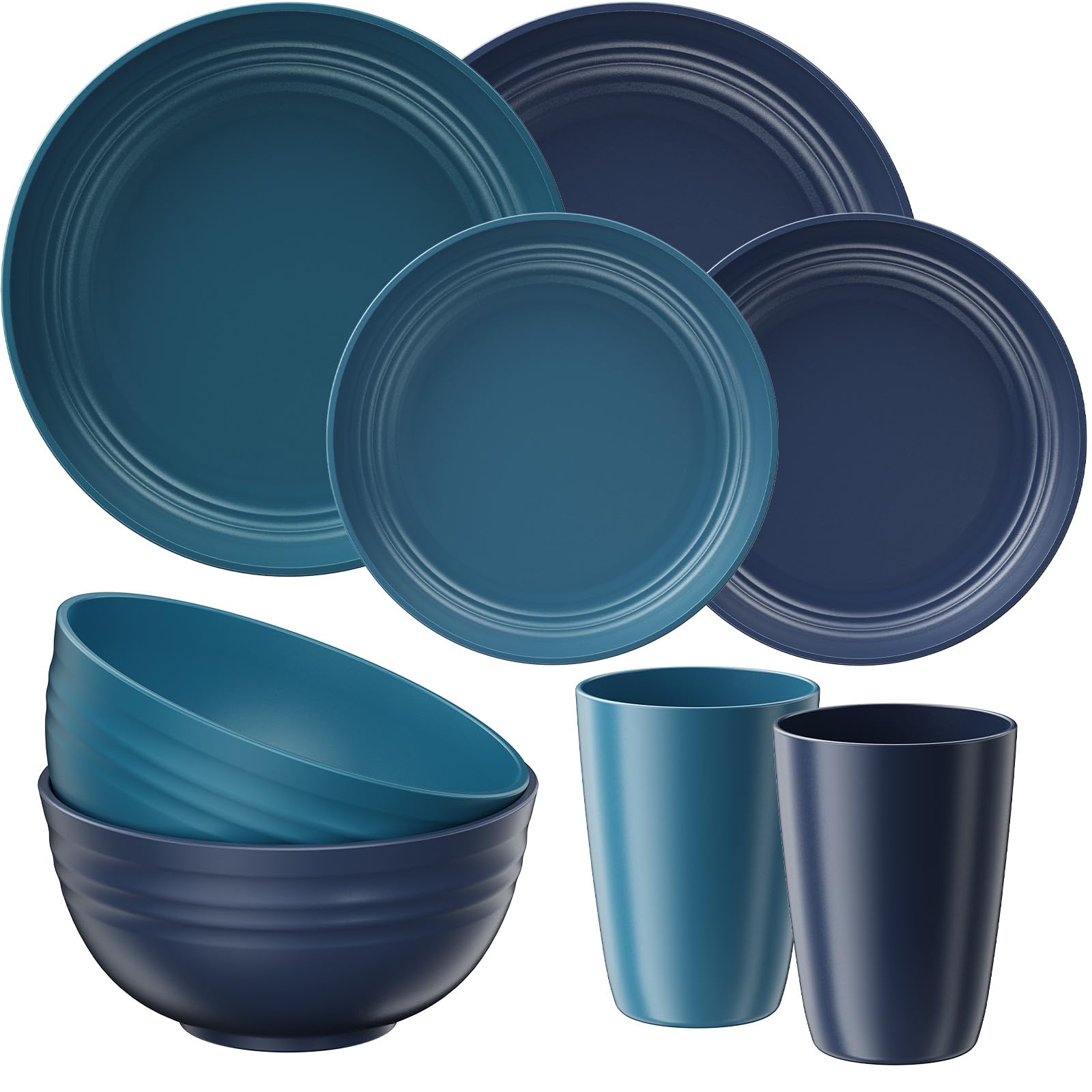 Quatish 16-Piece Blue Dinnerware Set -14