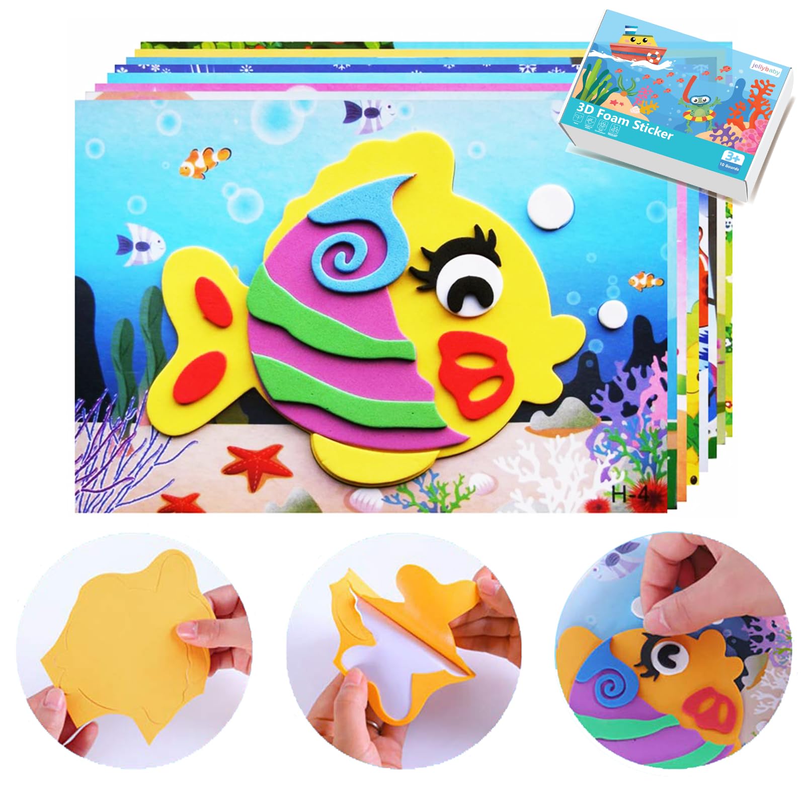 Foam Stickers for Kids, Cute Art & Craft Kit, Kids DIY, Creative Paper Craft Activity, Birthday Gift for Boys and Girls, No Mess Art for Kids, Preschool Educational DIY Material for 4-8 Years (B0D2WGFFB6) Amazon Price History, Amazon Price Tracker