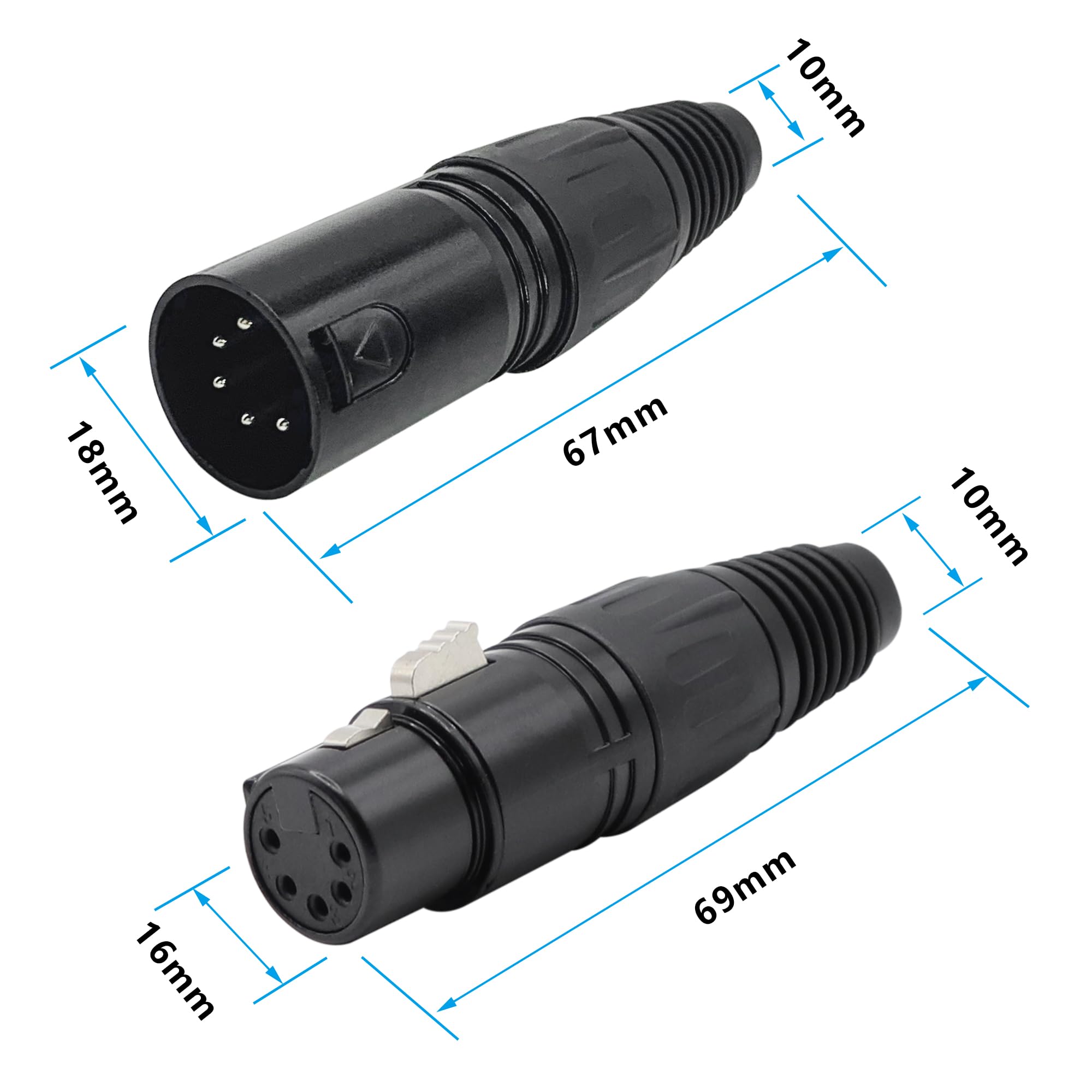 Amazon.com: Kallaudo 5-Pin XLR Cable Connector XLR 5 Pin