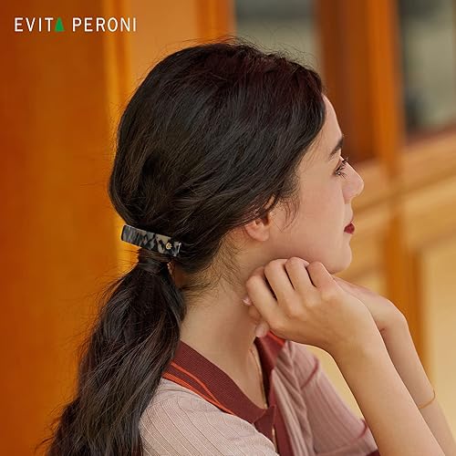 Miniatura 2 de EVITA PERONI Pasadores franceses medianos y clips para cabello grueso de mujer, cierre de metal de acetato, antideslizante