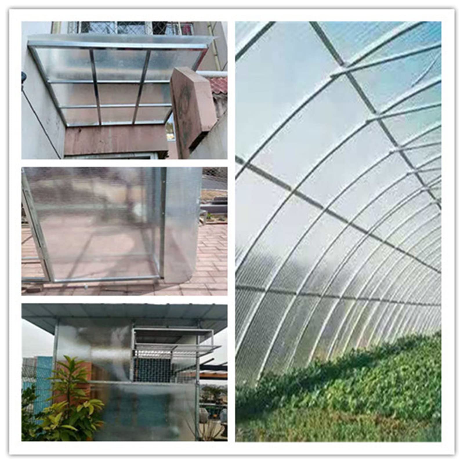 Dachplatten Transparente Wasserdichte Platten,Vordach für Dach,Überdachung Dachblech für Gerätehaus,Garten,Gewächshaus,Leicht zu biegen und zu Schneiden,Anpassbar Größe (W*L:0.6x4m)