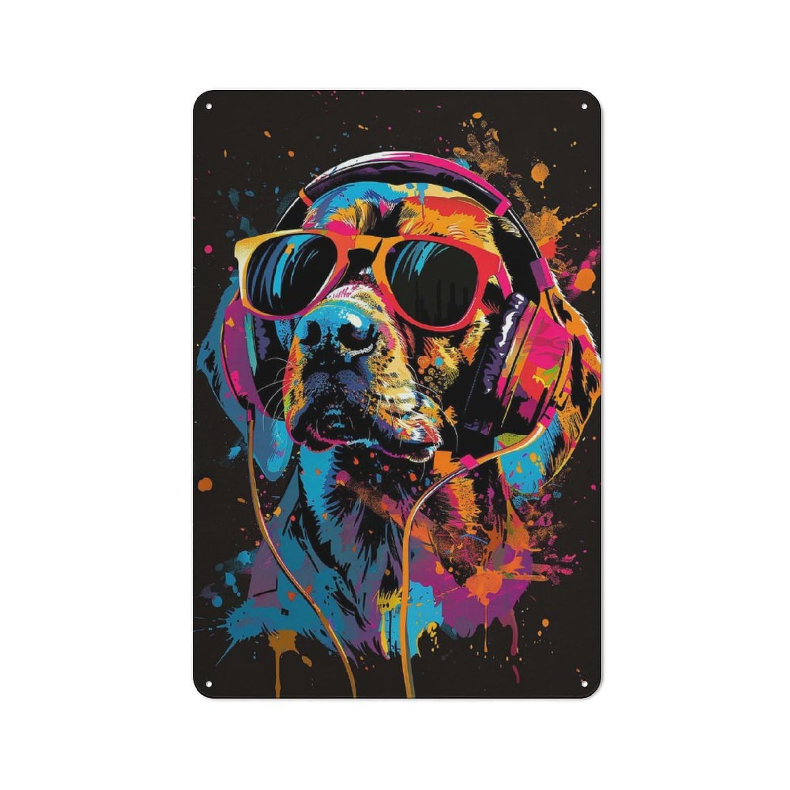 Junmoney Style-2 Workshop Style Garage Metal Sign 30X20cm Featuring Beagle Colorful, Industrial Wall Art For Workshop, Basement, Shed Or Games Room