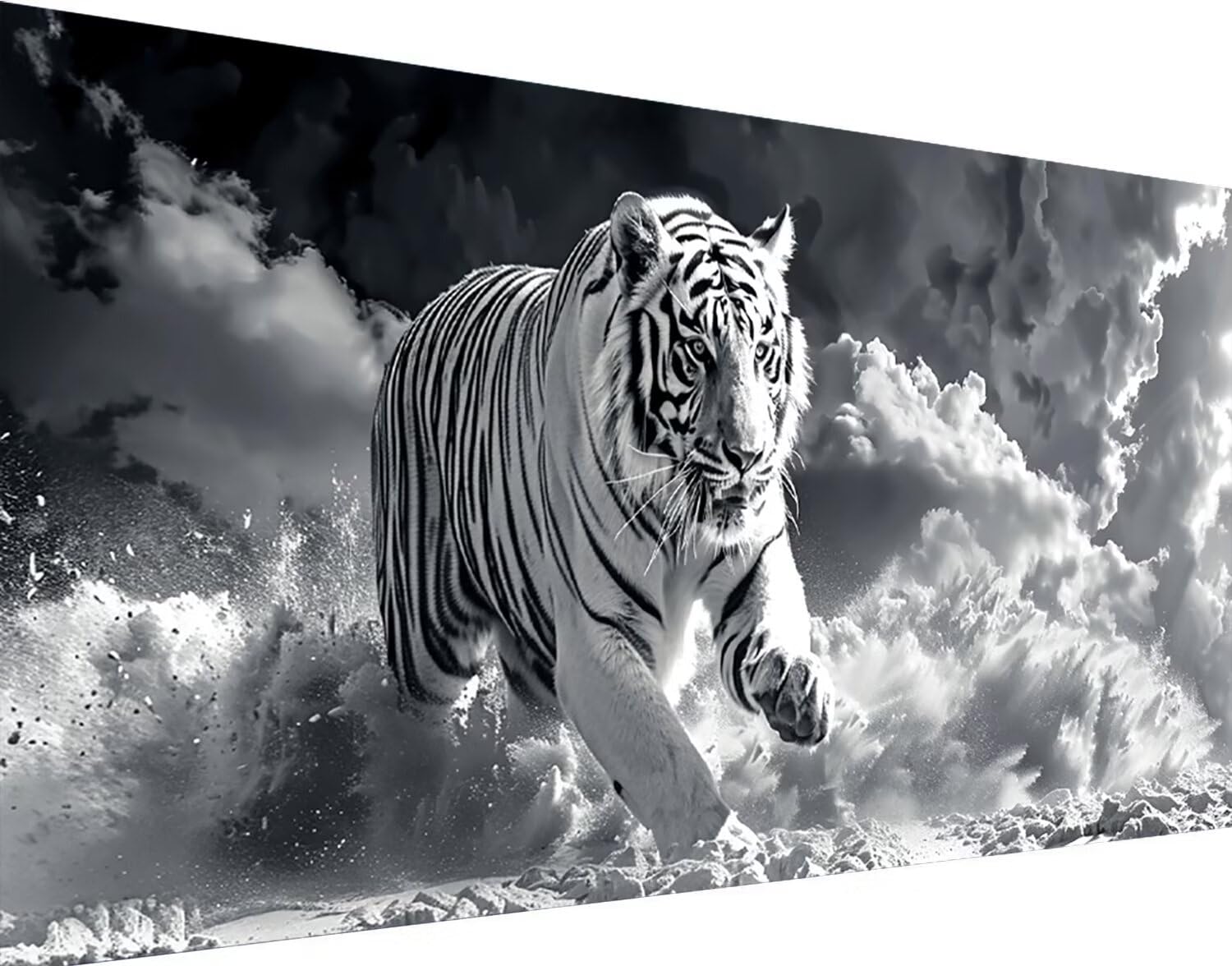 DIY 5D Diamond Painting Animal Diamond Art Kits for Adults, Large Diamond Art Tiger 100x200cm Diamond Painting Kits, Square Drill Gem Crystal Art Embroidery Crafts Kits for Home Wall Decor Gifts 5-K