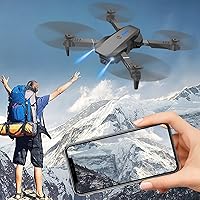 Vista 3 de Foldable Drone with 1080p HD FPV Dual Camera Wifi Mini Drone Quadcopters RC Drones with Remote Control, Headless Mode, Altitude Hold, Toys Gift