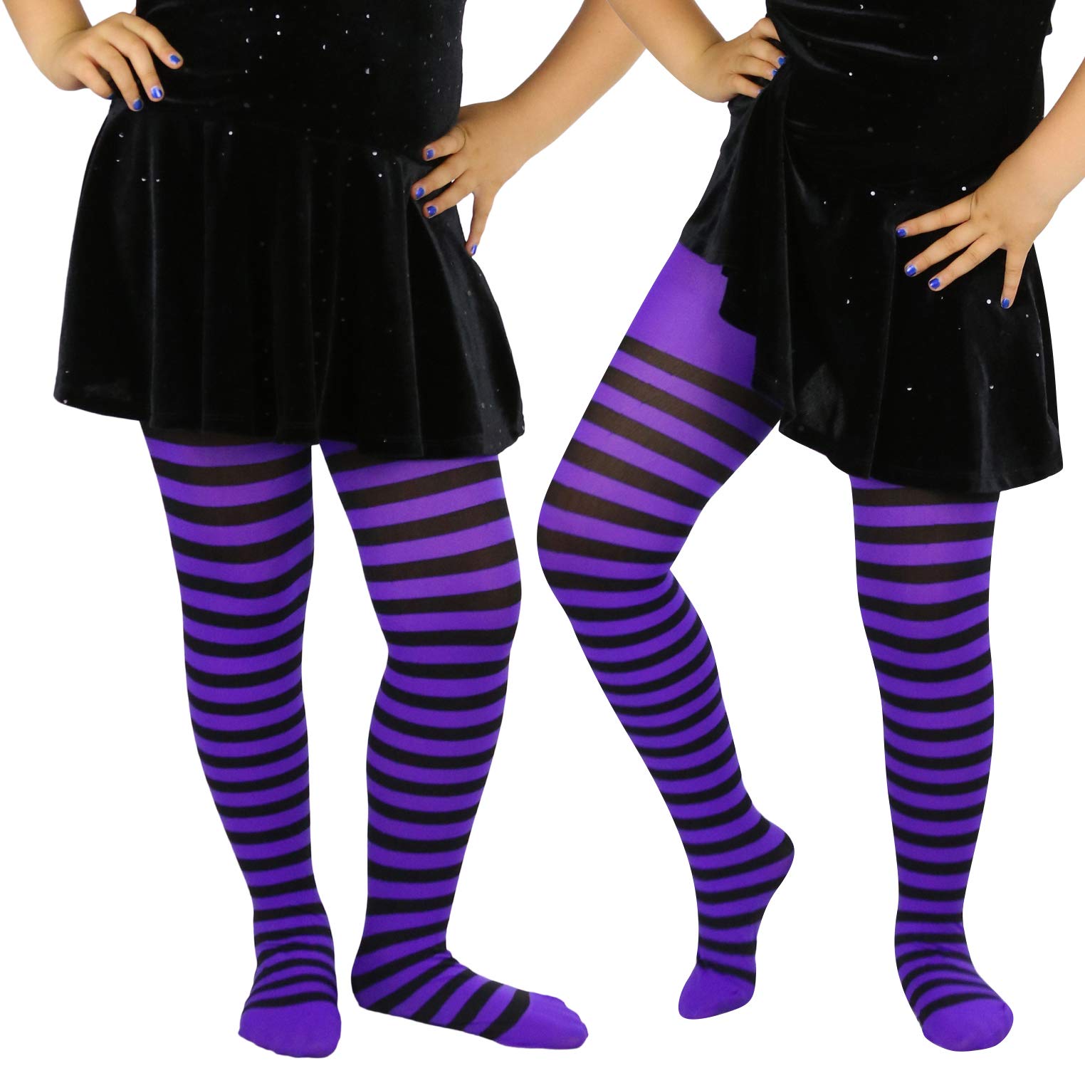 ToBeInStyle Medias de nailon de longitud completa para disfraz de Halloween para niña