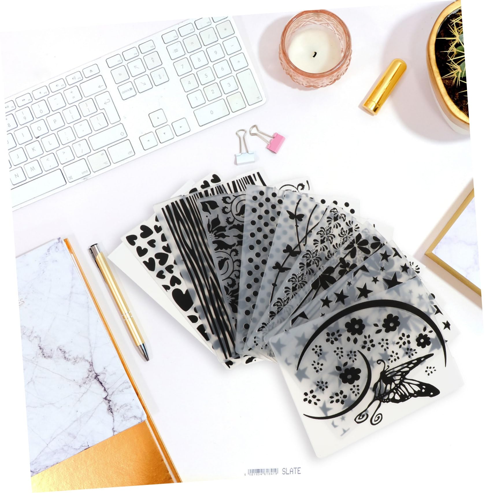 SEWOART 10pezzi Template Plastica Per Embossing Di Modelli Per Scrapbooking e Decorazioni Fai Da Te Con Design Unico e Superficie Irregolare