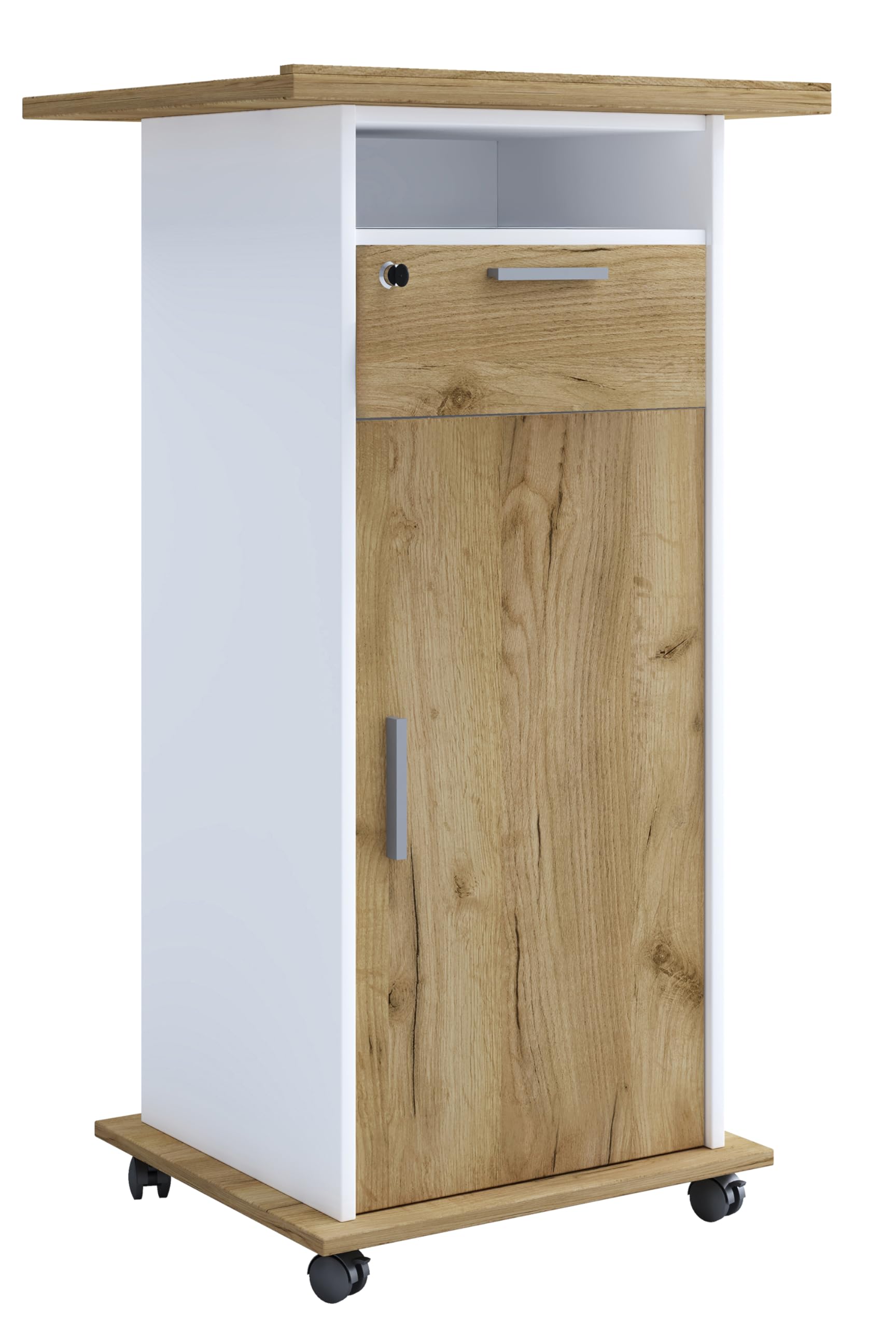 VCM Carrello Porta tavoli Carrello Porta proiettore Beamer Ruote arrotolabili Neta Porta Carrello Porta tavoli Carrello Porta proiettore Beamer Ruote arrotolabili Neta Porta Rovere Bianco/Miele