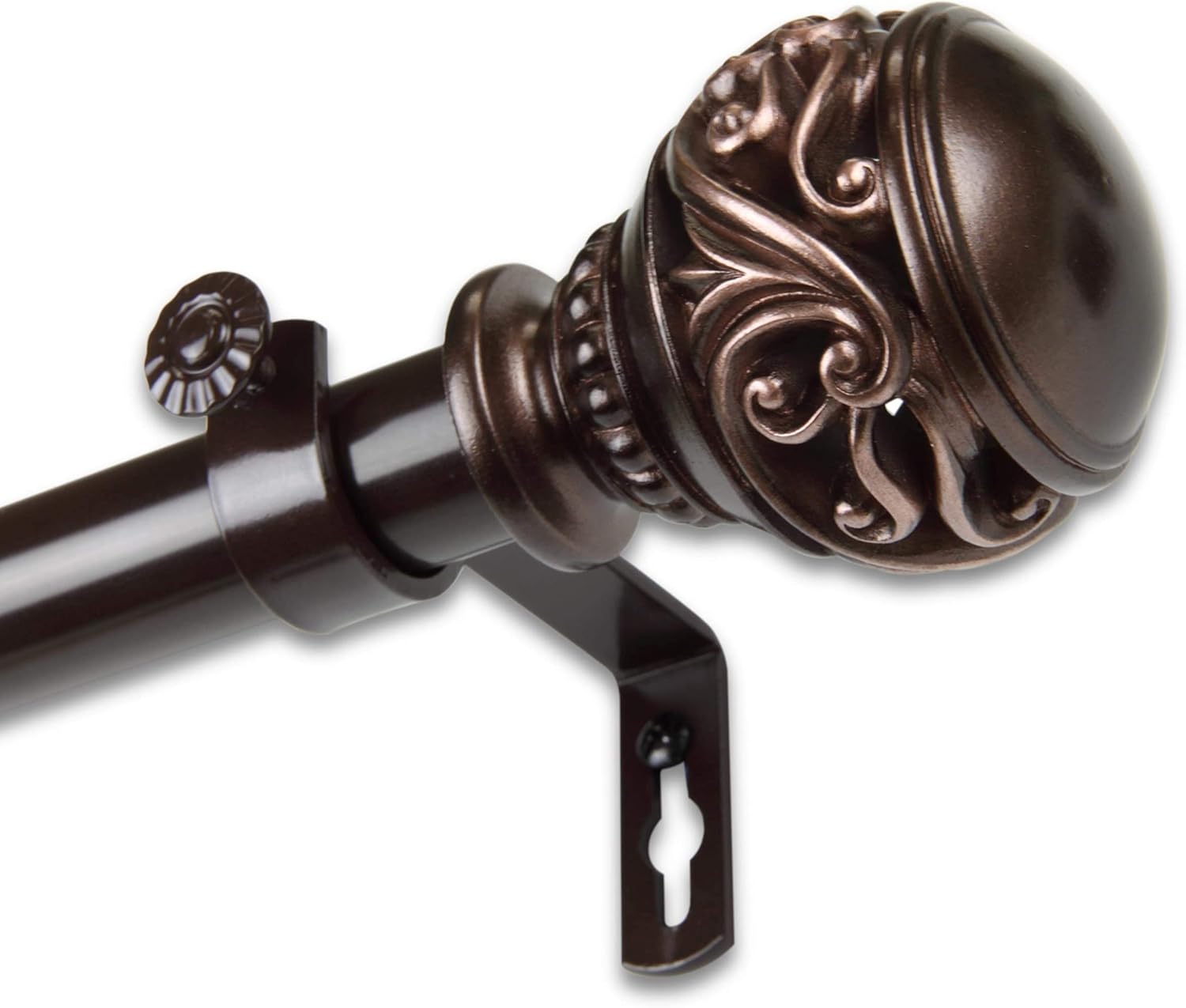 Leah 1 inch Diameter Adjustable Curtain Rod Bronze 28 to 48 inches Bronze Finish