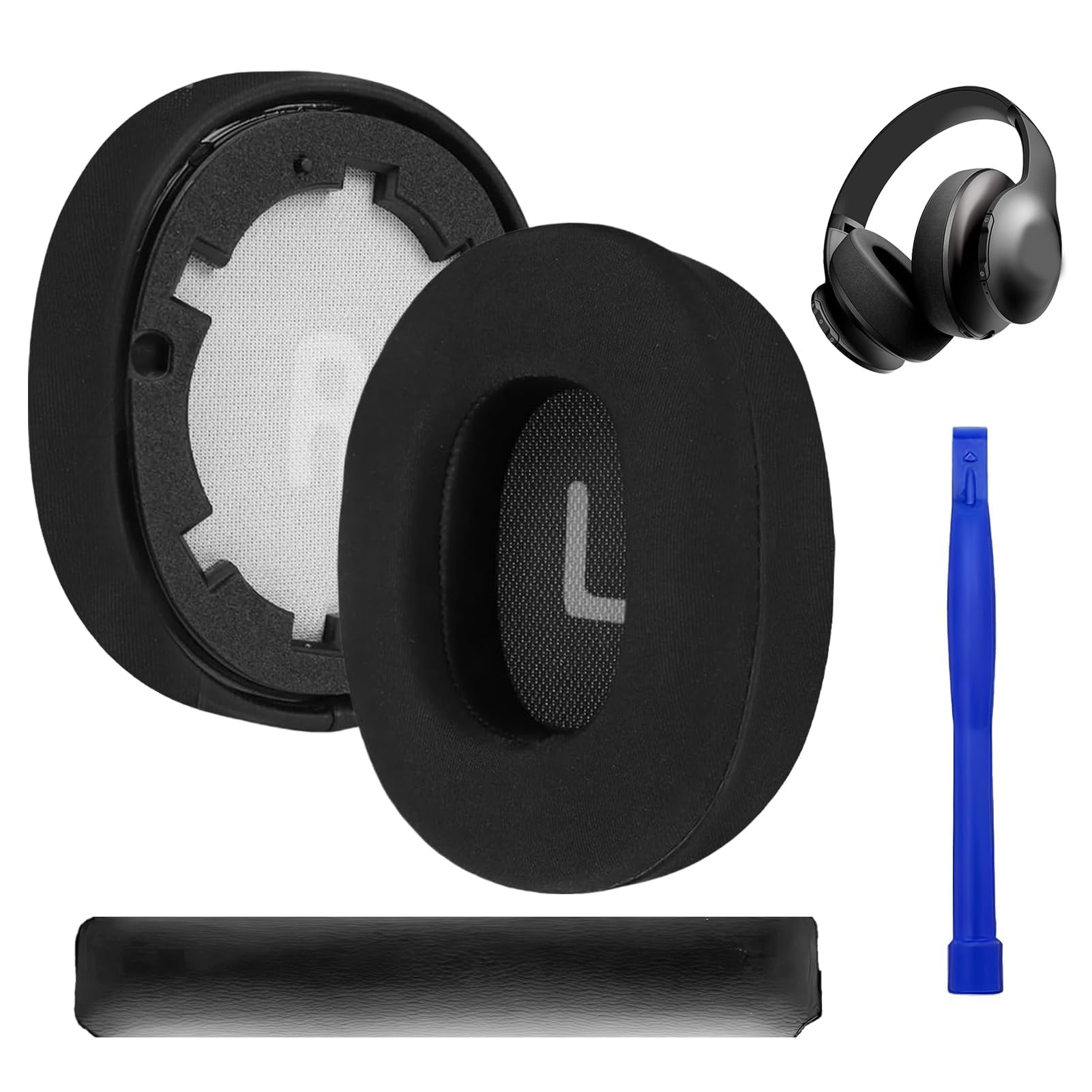 1 Pair Replacement Ear Pads and 1 Headband for JBL Tune 700(700BT)/710(710BT)/720(720BT)/750(750BT,750BTNC)/760(760NC) Headphones with Memory Foam Easy Installation