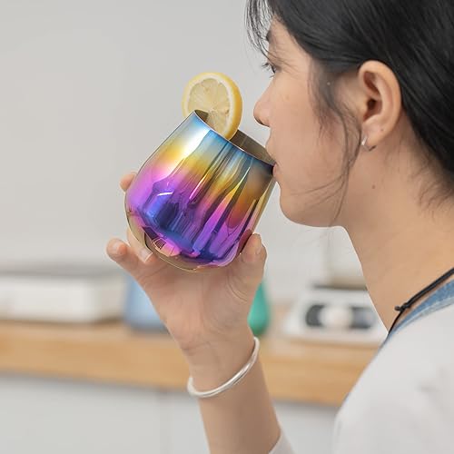 Miniatura 3 de UNISWEET Copas de vino de acero inoxidable de 17 onzas irrompibles, copas de vino sin tallo, copas de vino para acampar en el hogar, picnic al aire