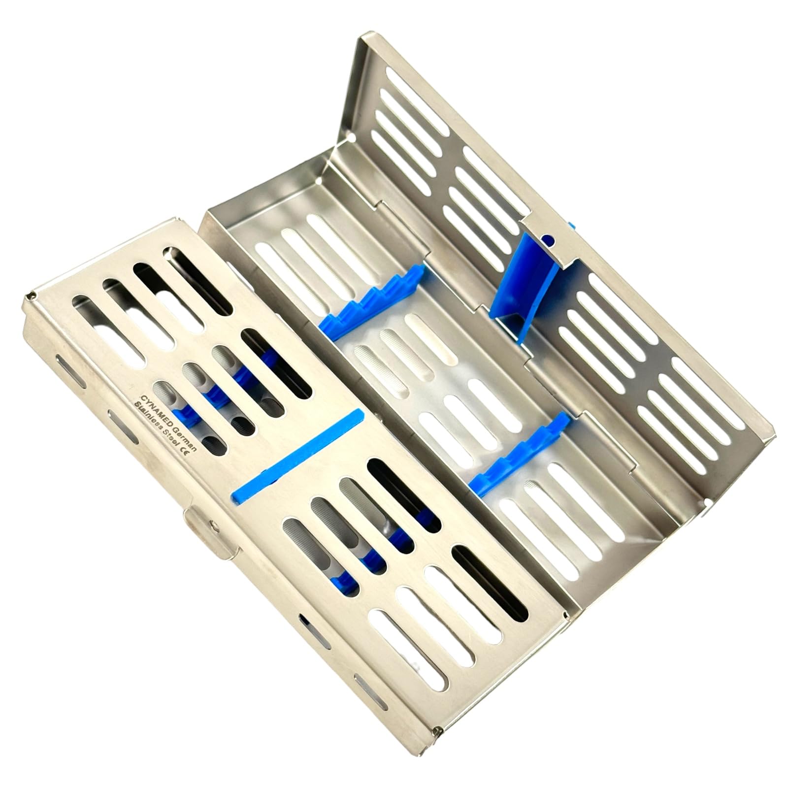 German Premium Dental Autoclave Sterilization Cassette Rack Box Tray for 5 Instruments Blue Cynamed