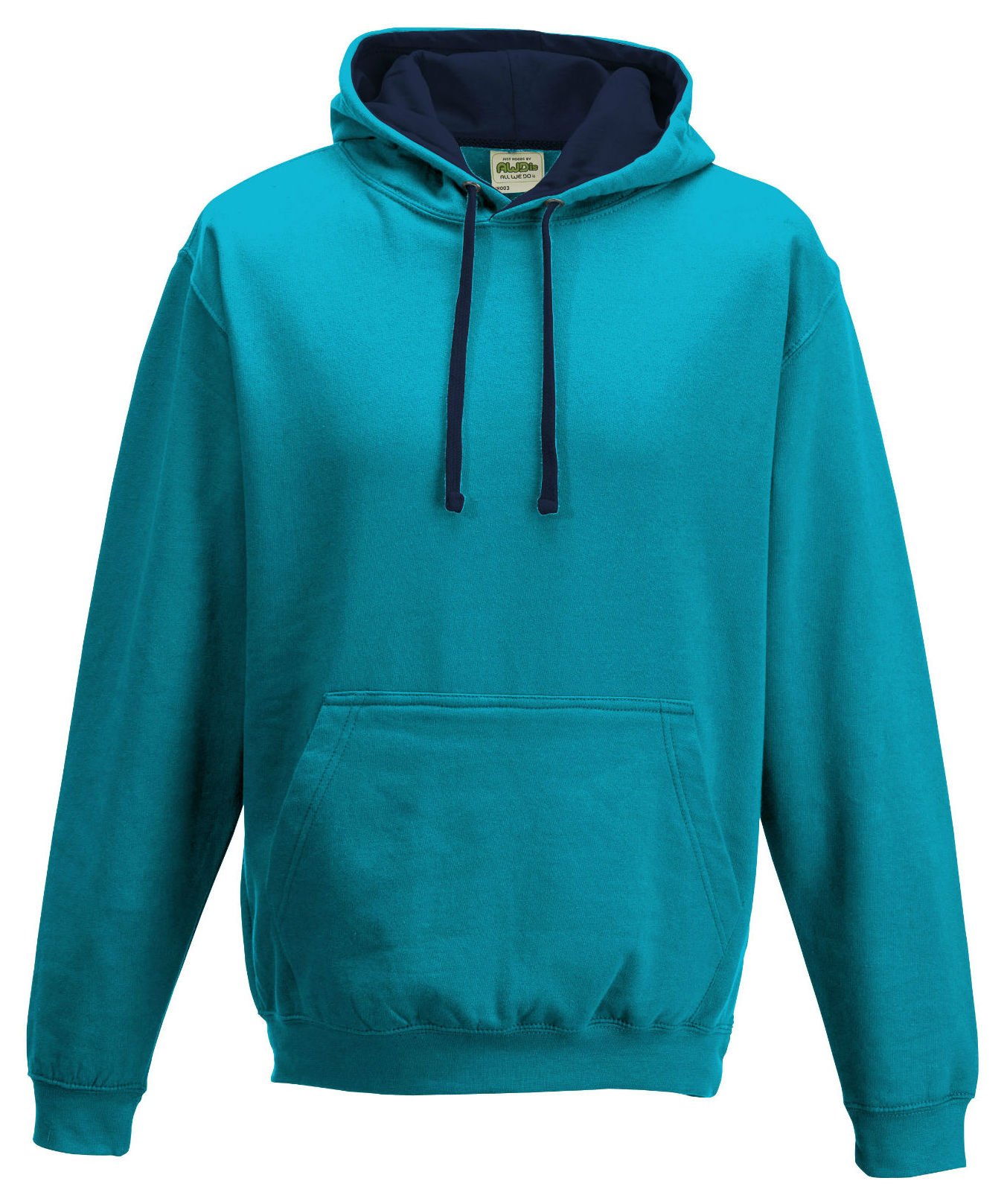 Just Hoods Varsity Hoodie Hawaiian Blue/Oxford Navy S