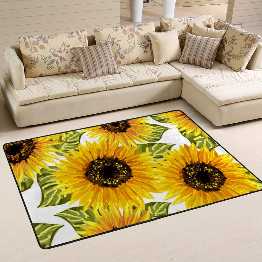 Tapis durable et facile à nettoyer Ruchen 60x39 inch motif tournesols