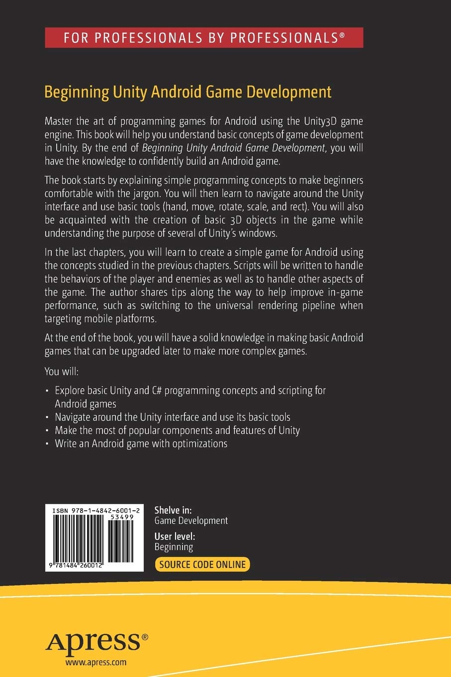 Beginning Unity Android Game Development: From Beginner to Pro :  Takoordyal, Kishan: Amazon.de: Books