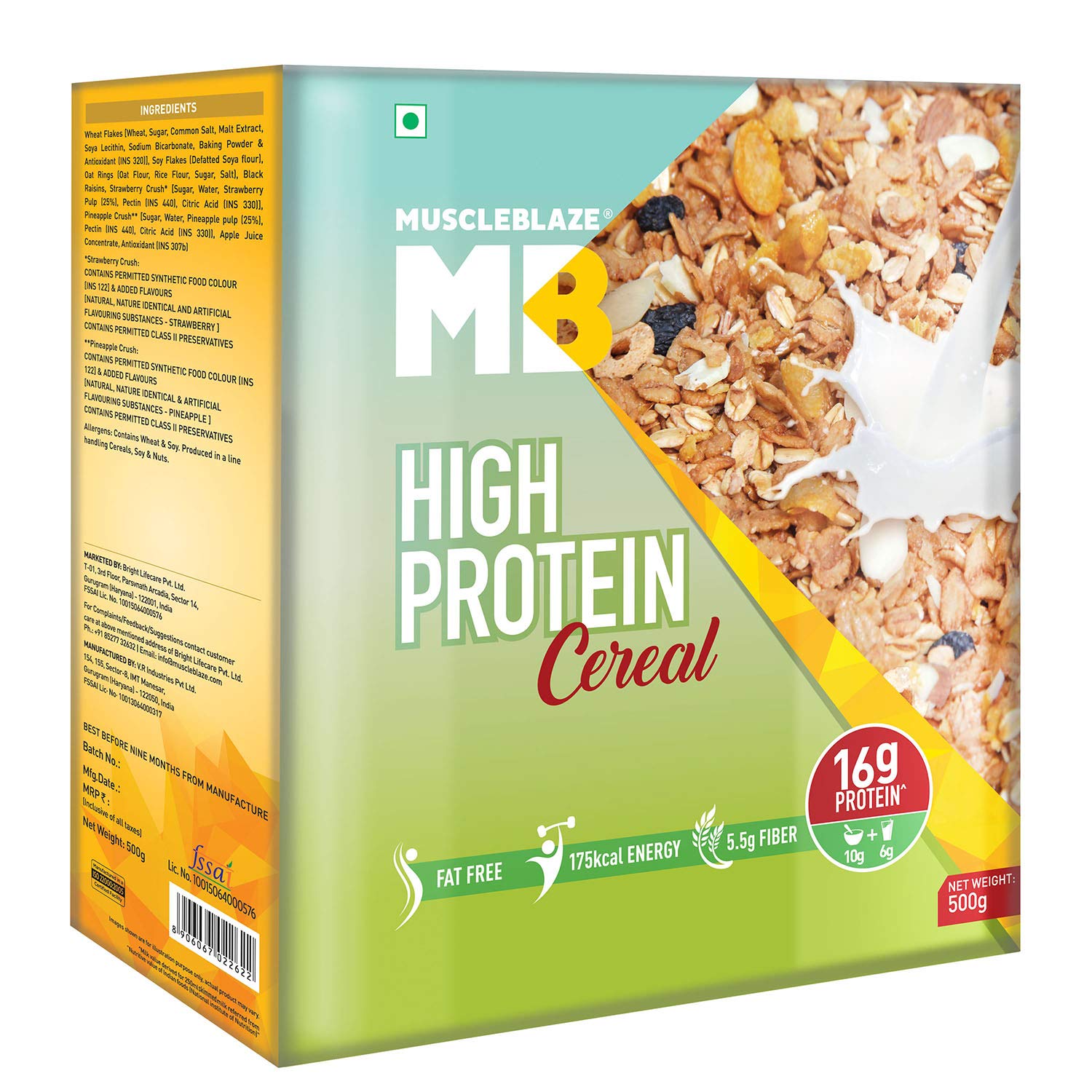 MuscleBlaze High Protein Cereal 500gms / 1.1 lb Amazon.in Grocery