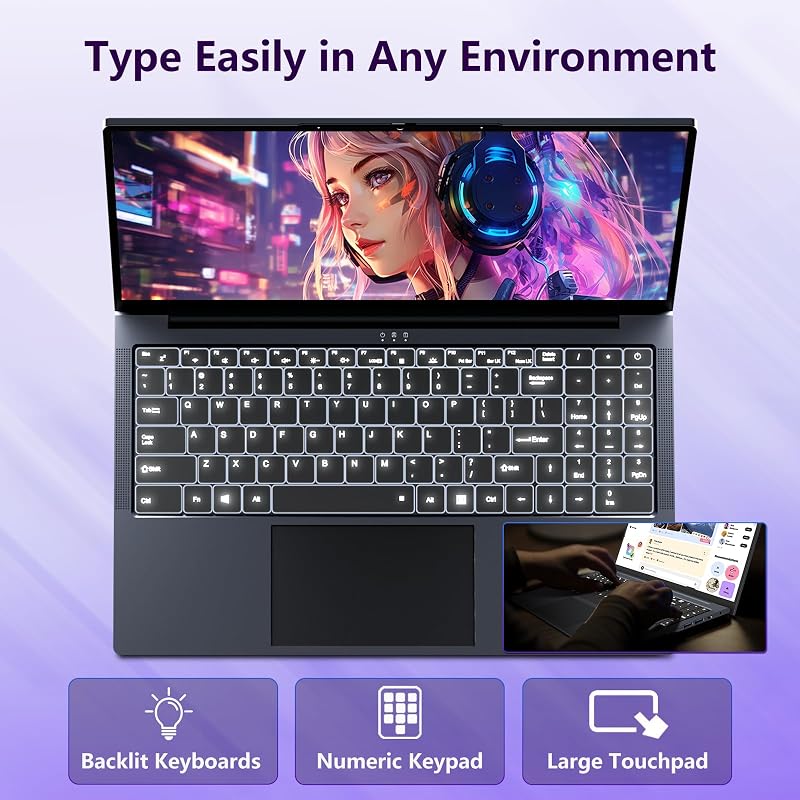 Gaming Laptop 16GB RAM 512GB SSD, Traditional Laptop Computers with Core i5 (Up to 3.60 GH) 16" IPS FHD 1920 * 1200, Laptop Computer for Students/Business with Backlit Keyboard image 6