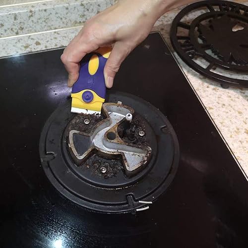 Miniatura 3 de Rascador portátil multiusos para limpiar vidrio, estufa, ventana, piso (1 raspador y 16 cuchillas de acero al carbono)