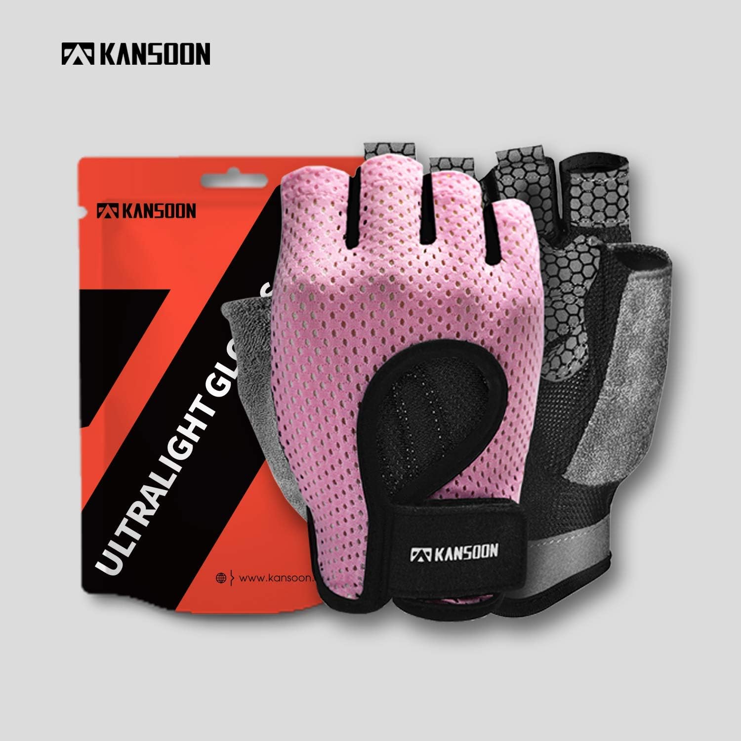 KANSOON Essential Breathable Workout Gloves, Weight Lifting Fingerless Gym Exercise Gloves with Curved Open Back, for Powerlifting, Women and Men : Sports & Outdoors