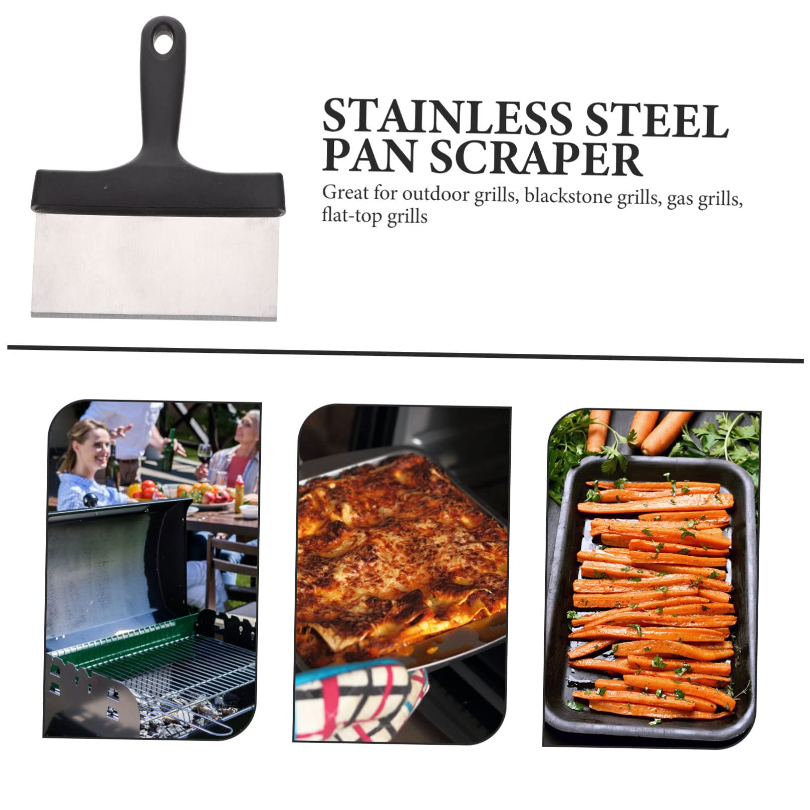 INOOMP Stainless Steel Grill Scraper BBQ Grill Cleaner Grate Cleaner Heavy Duty Tool