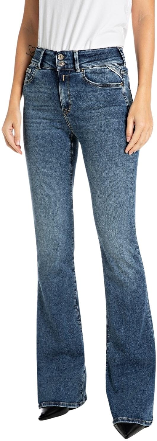 Replay Damen Jeans Schlaghose New Luz Flare