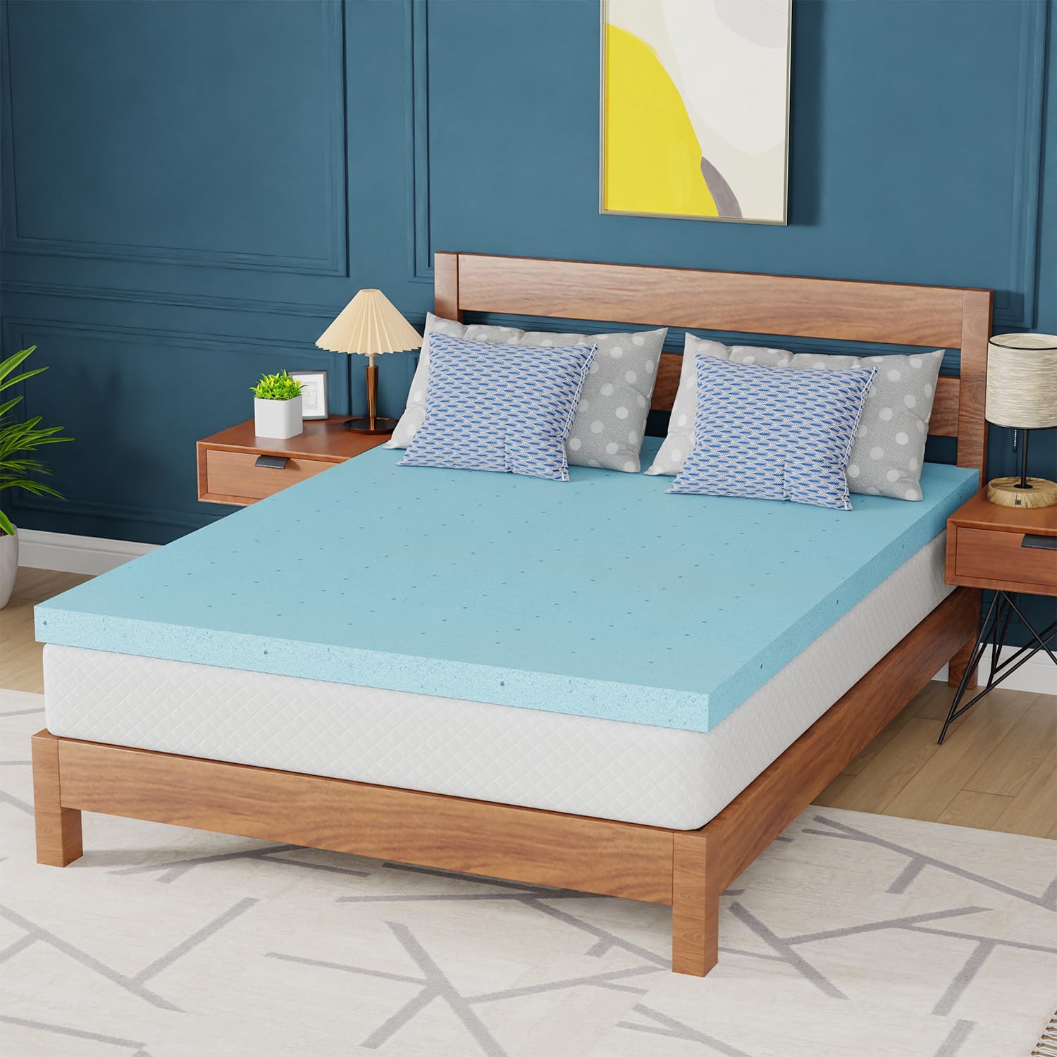 PayLessHere 3 Inch Gel Memory Foam Mattress Topper/Cooling Gel Infused Mattress Topper/CertiPUR-US Certified, (Queen)