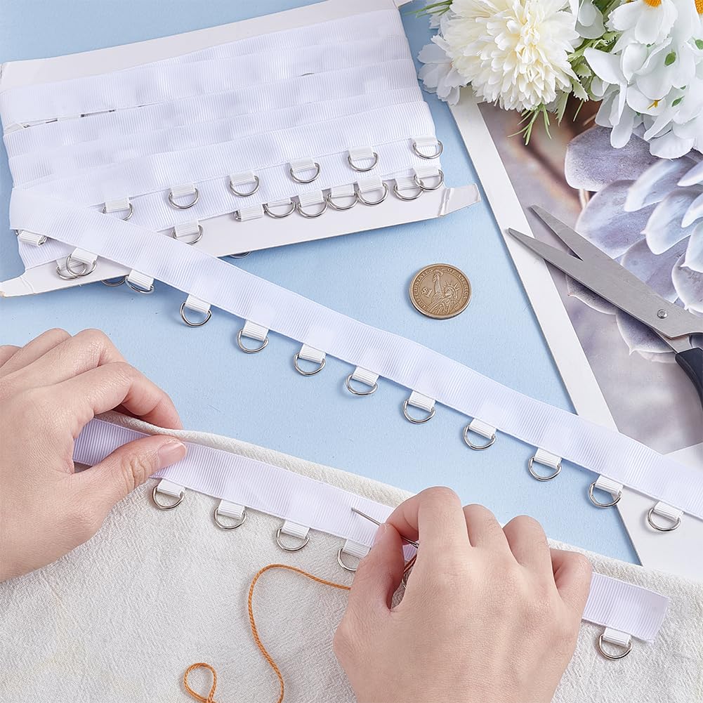 MAYJOYDIY 3.6m White Grommet Trim with D Rings 30mm Eyelet Grommet Tape Eyelet Trimming Ribbon Strip Twill Tape for Sewing Garment Corset Shirt Dress Skirt Decoration - Image 3