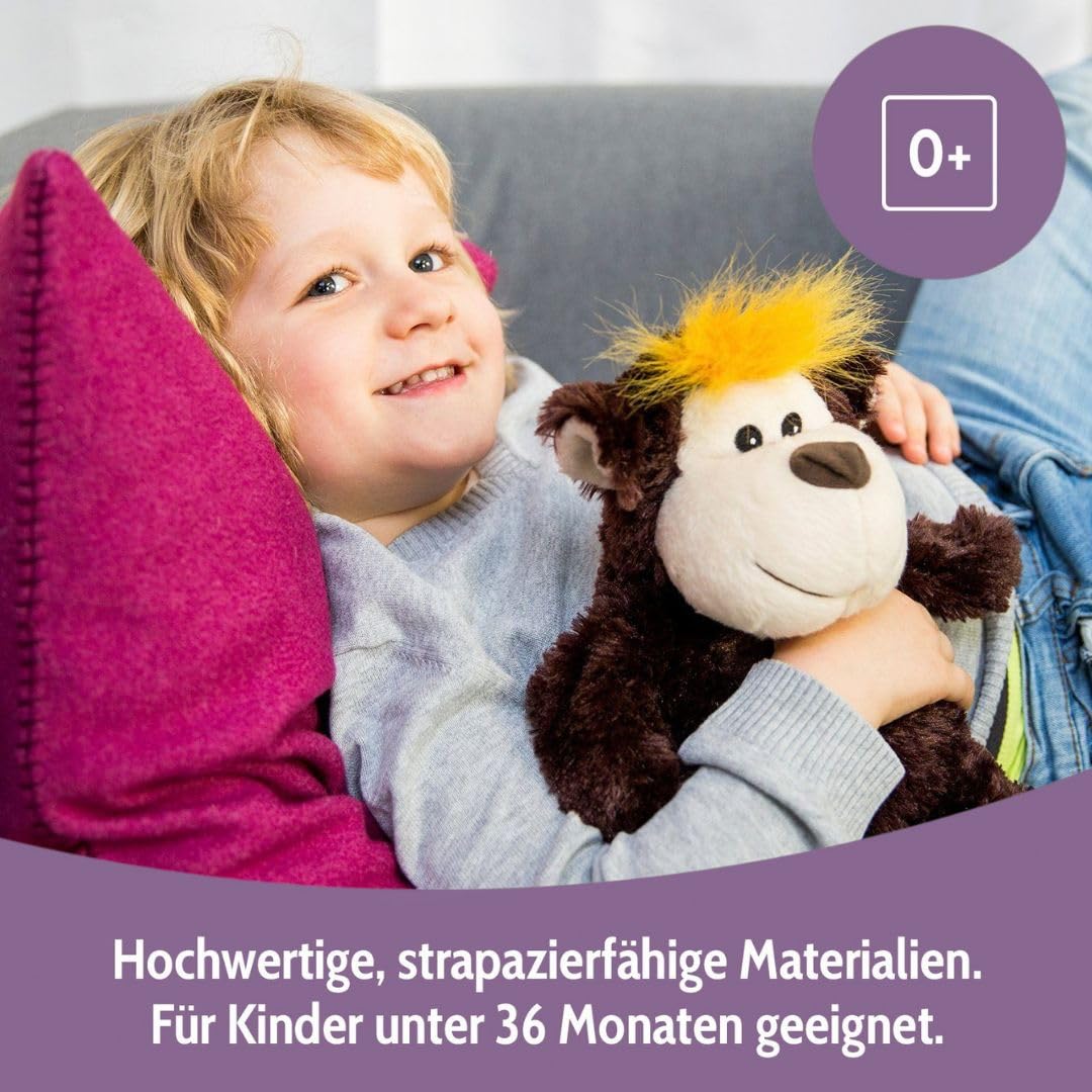 Habibi Plush Cuscino termico per bambini e adulti – 1835 scimpanzé e scimmia con riempimento di miglio, peluche termico per riscaldare nel forno a microonde e forno, ideale anche per bambini