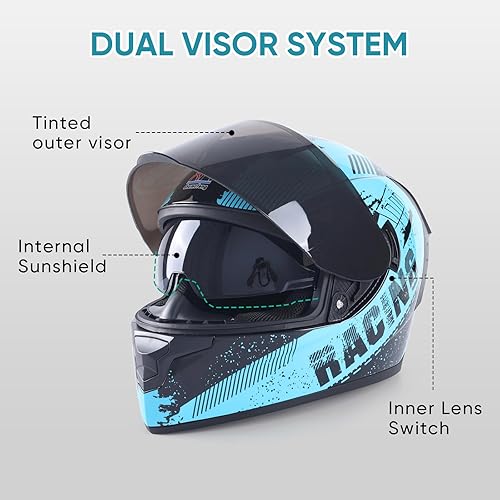 Miniatura 5 de Full Face Motorcycle Helmets for Adults Men and Women with Internal Tinted Visor