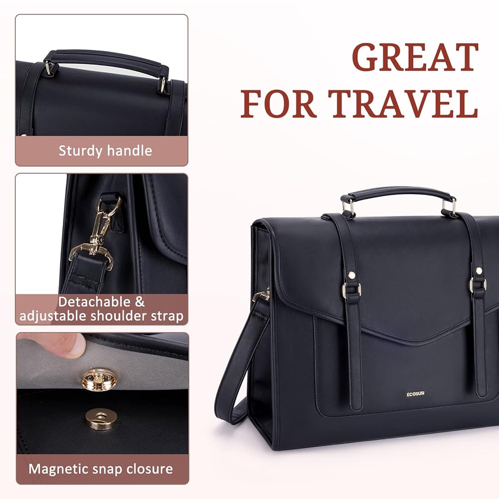 Amazon.com: ECOSUSI Laptop Bag for Women 15.6 inch PU