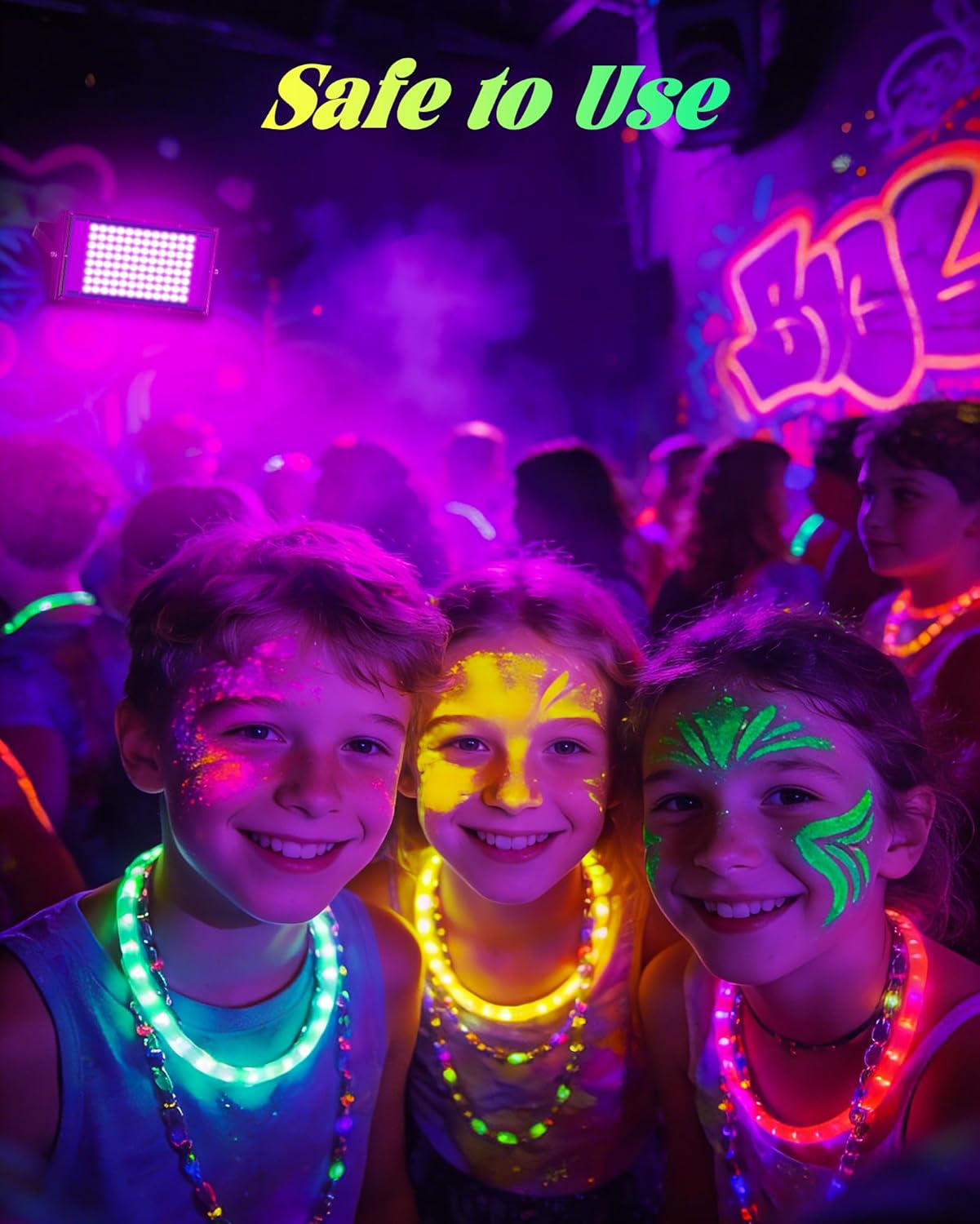 2 Pack 100W Black Light IP66 Waterproof with 6ft Plug+Switch, Outdoor Blacklights Floodlight Lights for Glow in The Dark Party, Halloween, Fluorescent Poster, Birthday, Neon