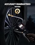 AstroAI Gauge numérique de pression des pneus, jauge gonflable pour pneus lourds 250 PSI | Air Accessoires de compresseur à glissière avec tuyau tressé inoxydable, raccord rapide à cadran rotatif pour camion/RV/SUV