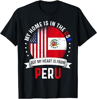 Peruvian American Patriot Heart is from Peru Flag T-Shirt