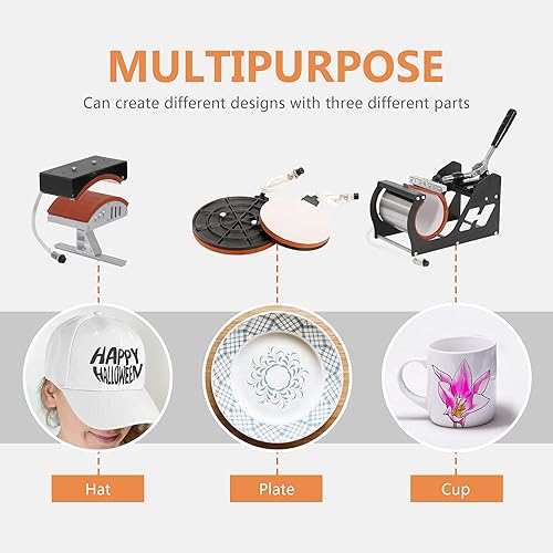 Miniatura 2 de F2C Pro 5 en 1 Swing-Away Digital Transfer Sublimation Heat Press Machine sombrerotazaplatatapacamiseta multifunción nuevo negro 5 en 1 Swing Away